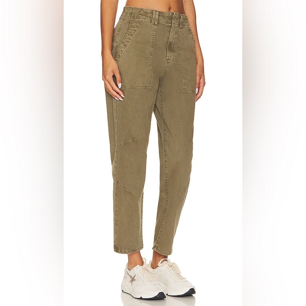 Pistola Pamela High Rise Straight Trouser in Kaki Size M - Picture 3 of 15